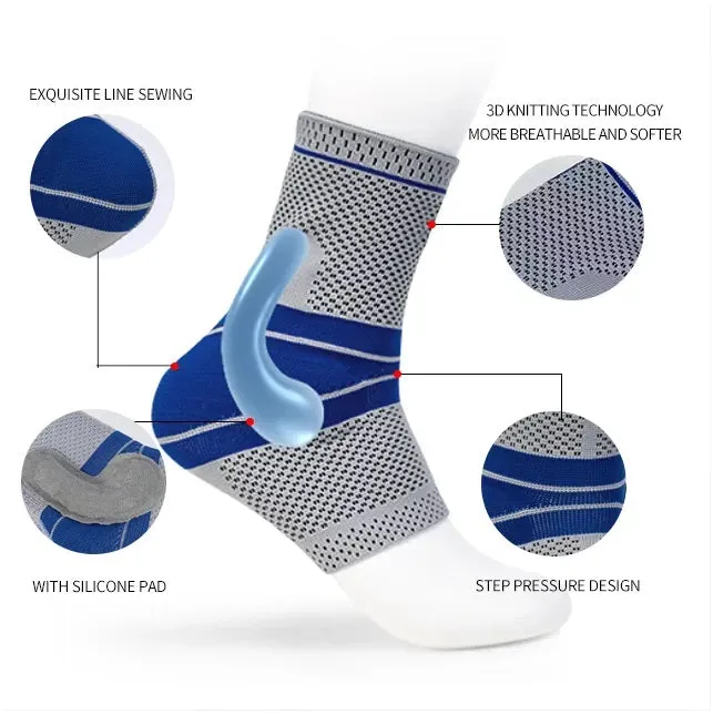Ankle Support , Plantar Fasciitis Foot Compression,  Heel Silicone Pad