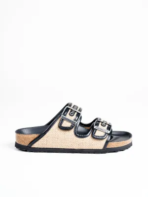 arizona natural jute sandal - black