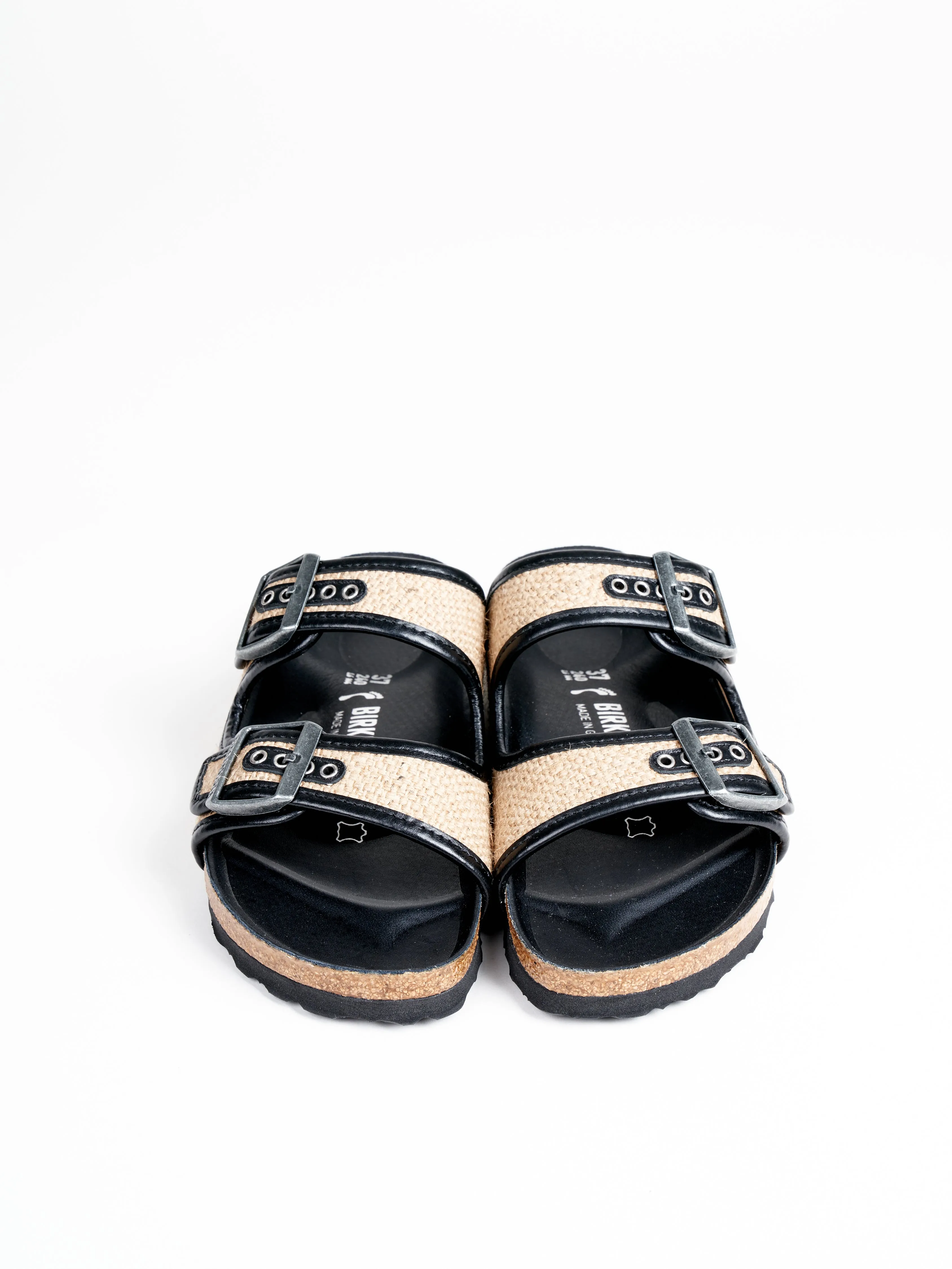 arizona natural jute sandal - black
