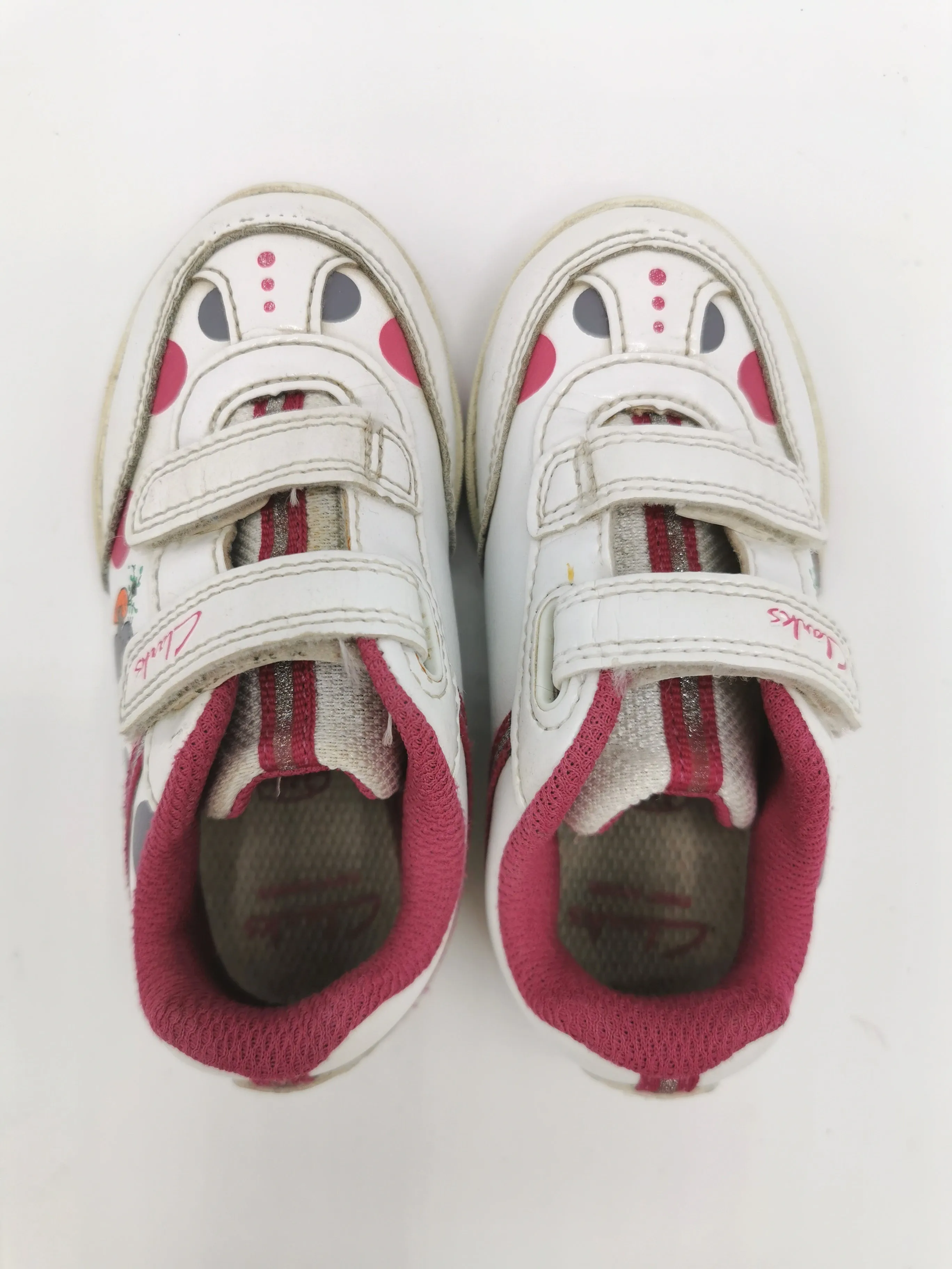 BABY GIRL SIZE 6 W TODDLER - CLARKS, Light-up Running Shoes VGUC B2