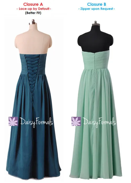 Beautiful Navy Chiffon Party Dress Long Sweetheart Bridesmaids Dress Formal Dress (BM1426L)