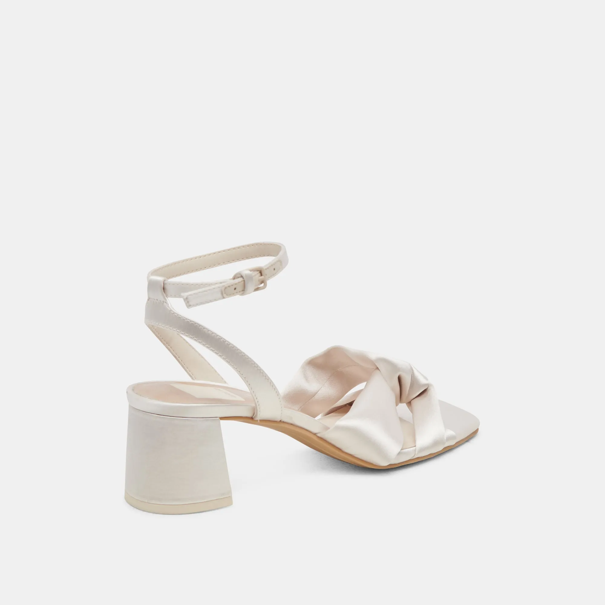 BRENNA WIDE HEELS IVORY SATIN