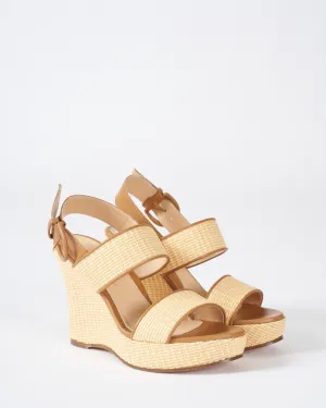 cleo 70 wedge - camel raffia