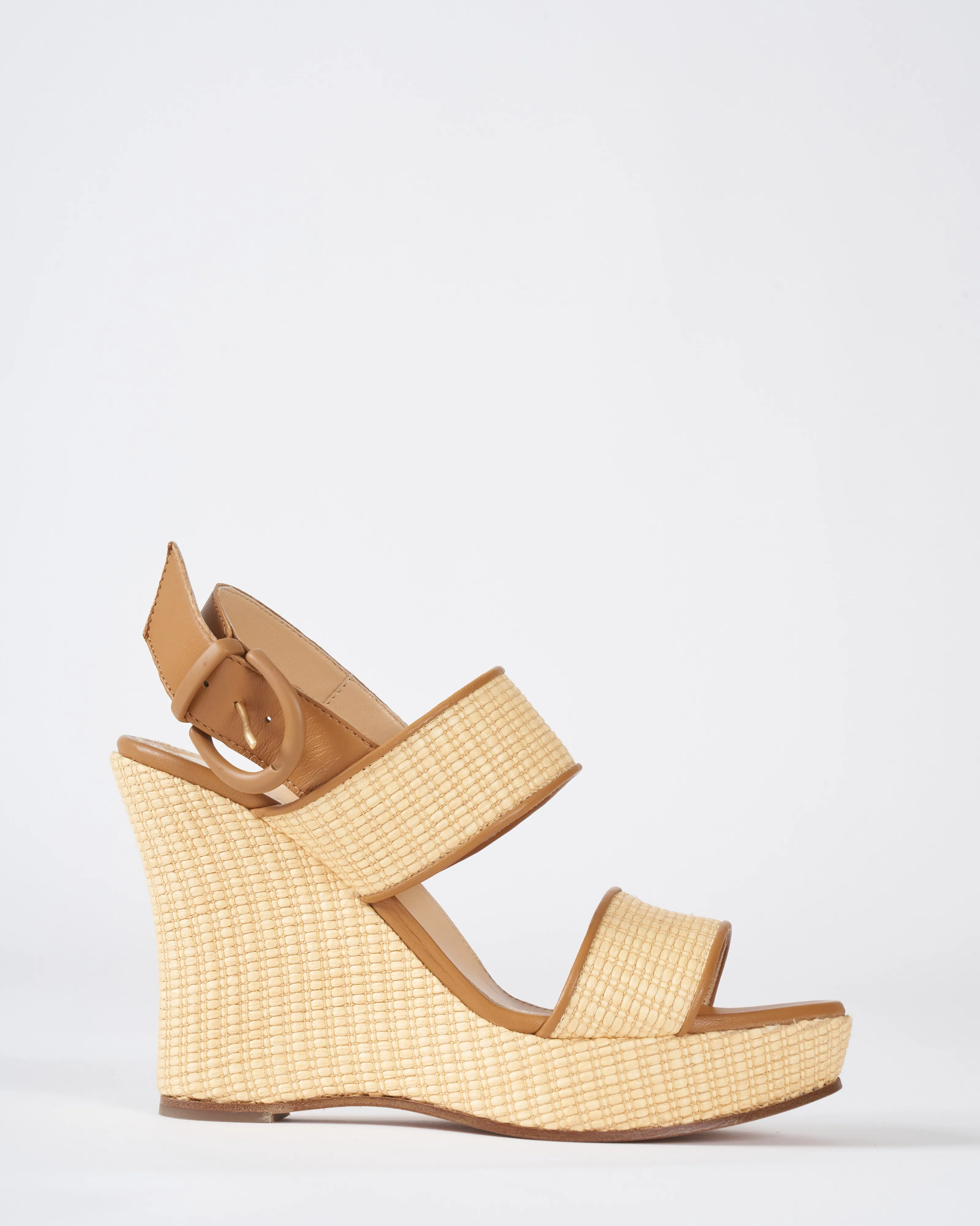 cleo 70 wedge - camel raffia