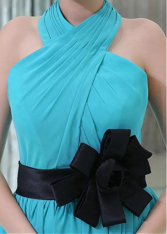 Cocktail Dress With Handmade Flowers & Belt