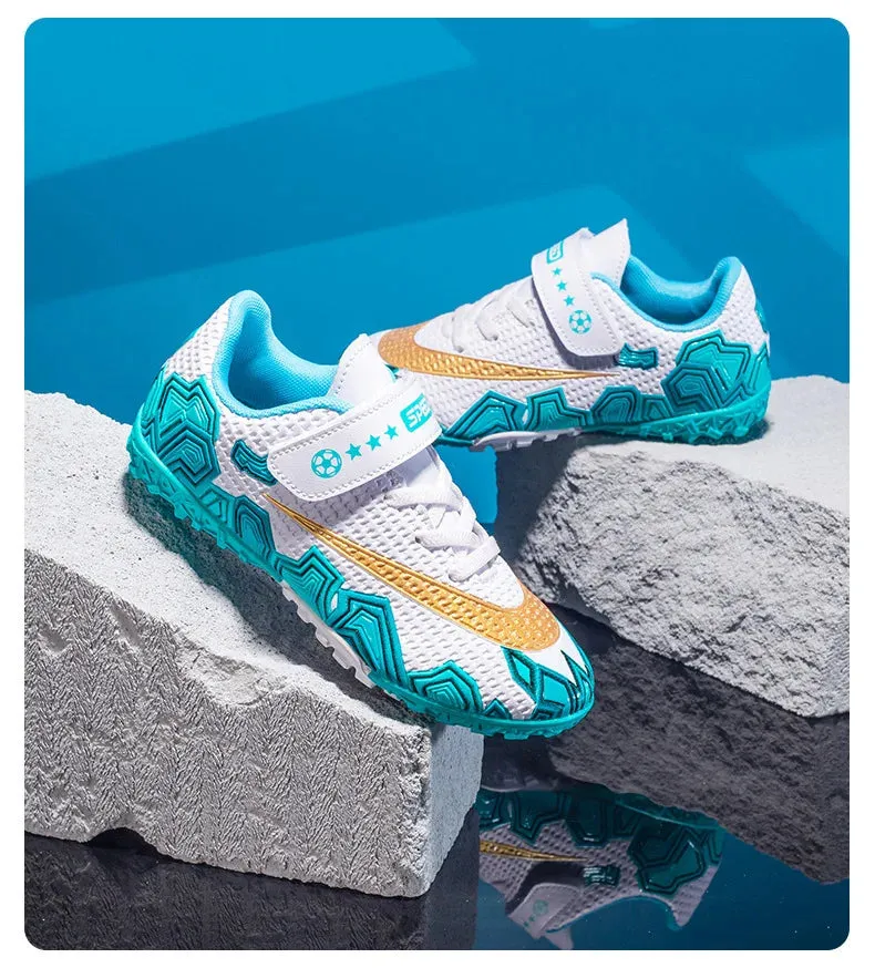 Cristiano Ronaldo Kids Soccer Shoes Boys And Girls Training Match Play Magic Tape Sticky Trainers Football Boots For Children