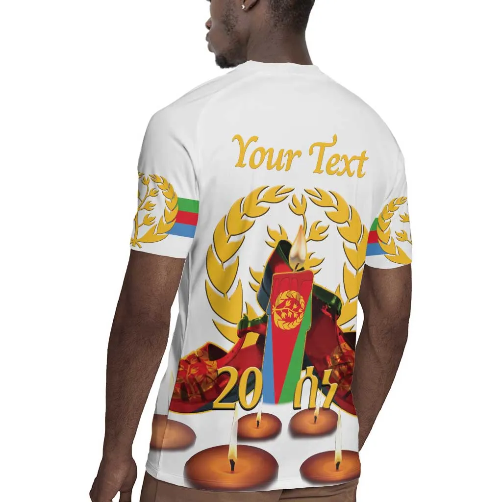Custom Eritrea Martyrs' Day Rugby Jersey 20 June Shida Shoes With Candles - White LT14
