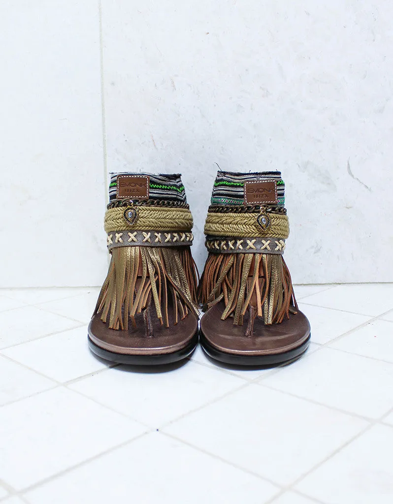 Custom Made Boho Sandals in Brown | SIZE 40