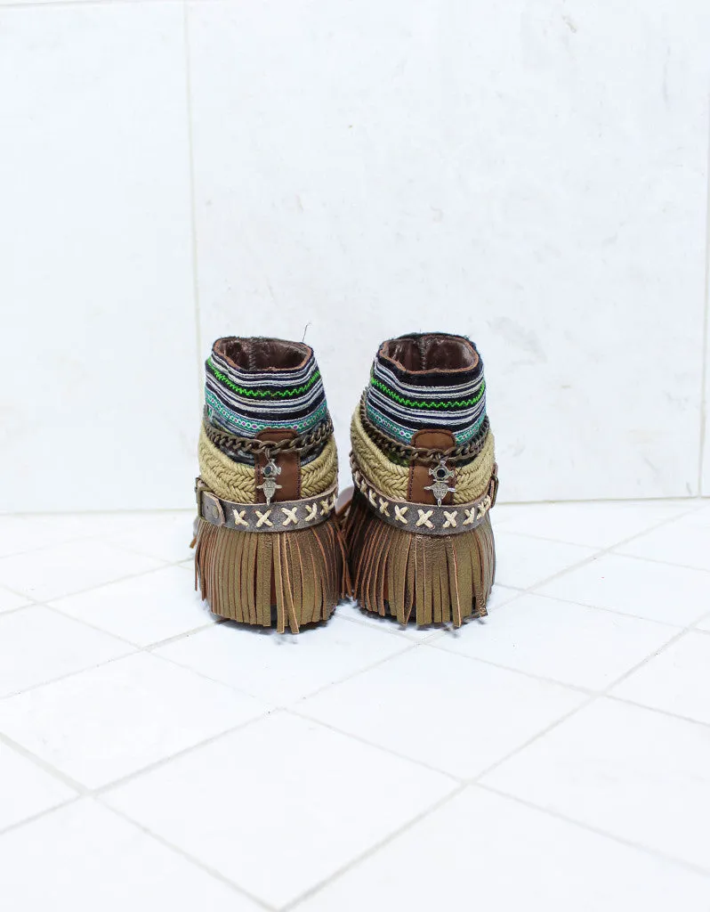 Custom Made Boho Sandals in Brown | SIZE 40