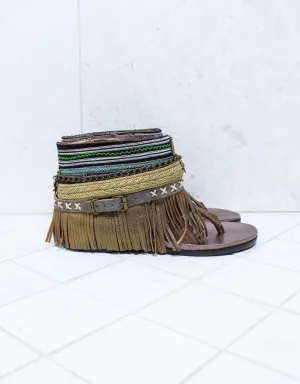Custom Made Boho Sandals in Brown | SIZE 40