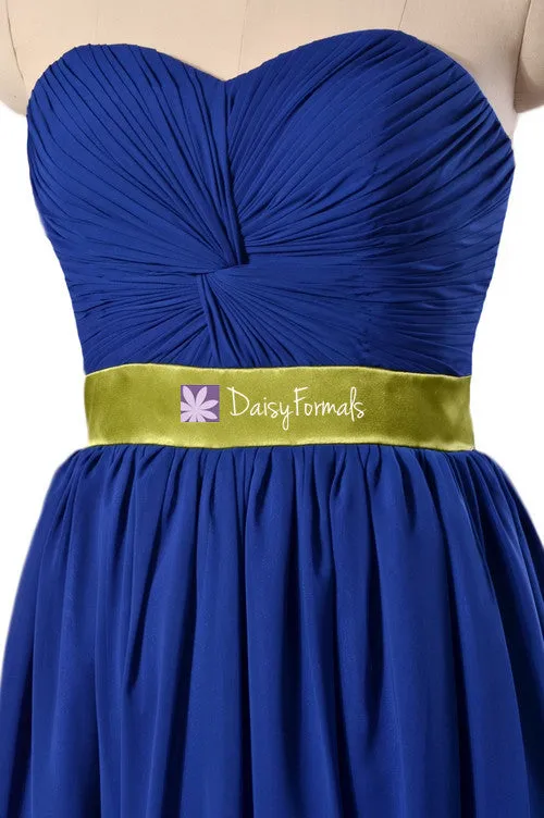 Custom Quality Bridesmaid Dress Blue Green Chiffon Evening Dress Long Bridal Party Dress (BM835CT)