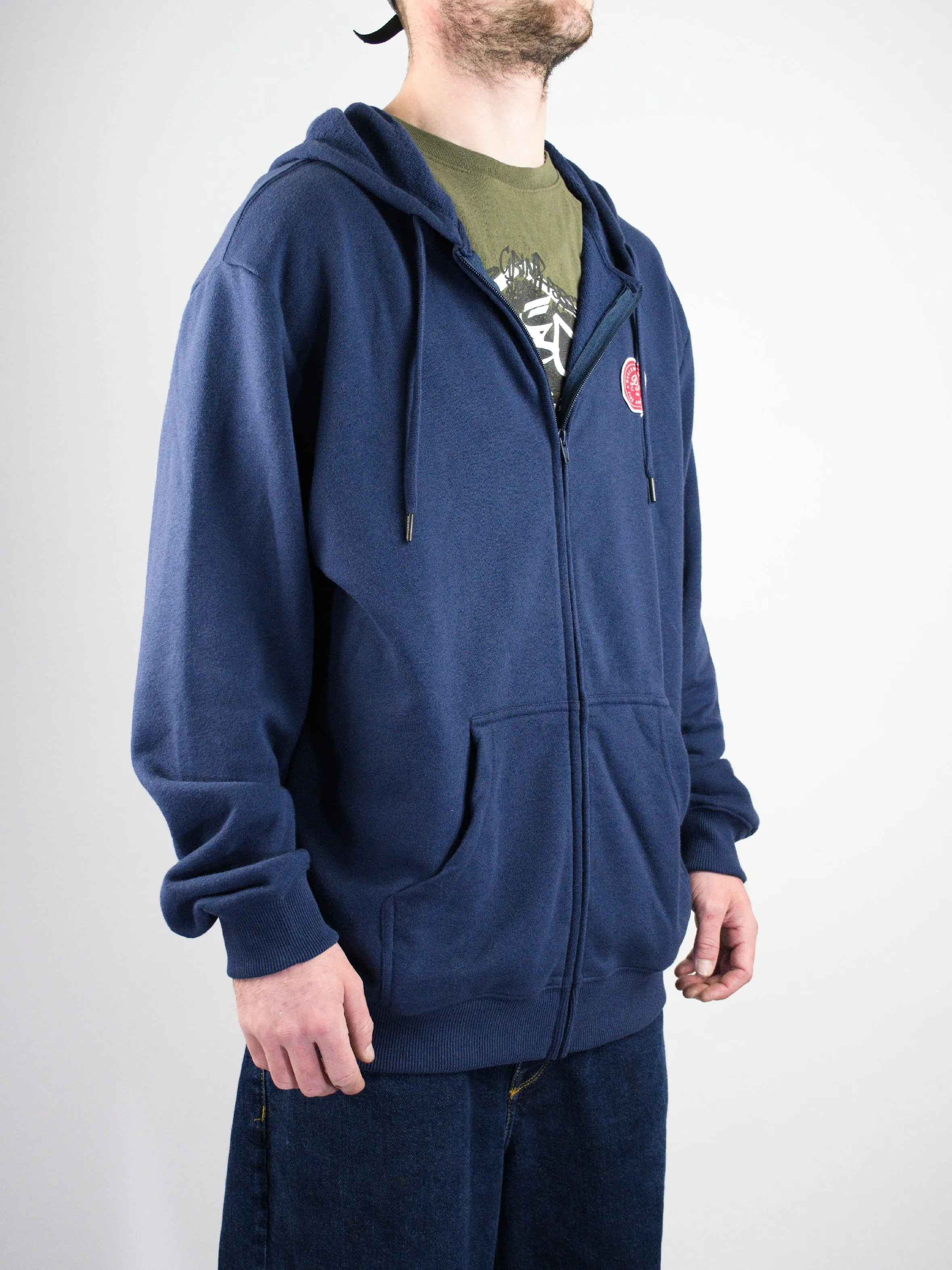 DC Shoes – Label It Zip Through Hoodie – Navy Blue