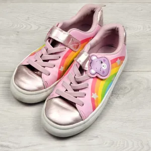 DLJ1 - H and M Care Bear running shoes. Youth size 1