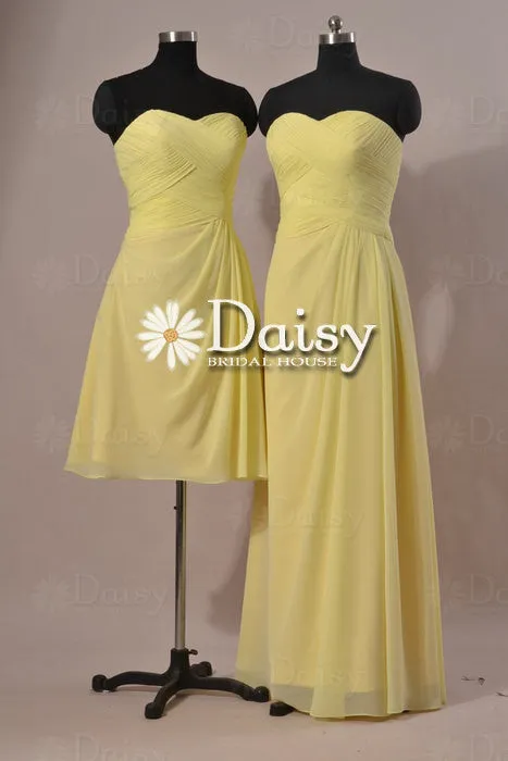 Fine Chiffon Bridesmaid Dress Sweet-heart Cyan Party Wears (BM732S)