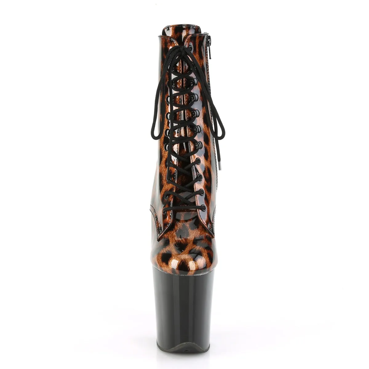 FLAMINGO-1020LP  Brown Leopard Print Patent/Black