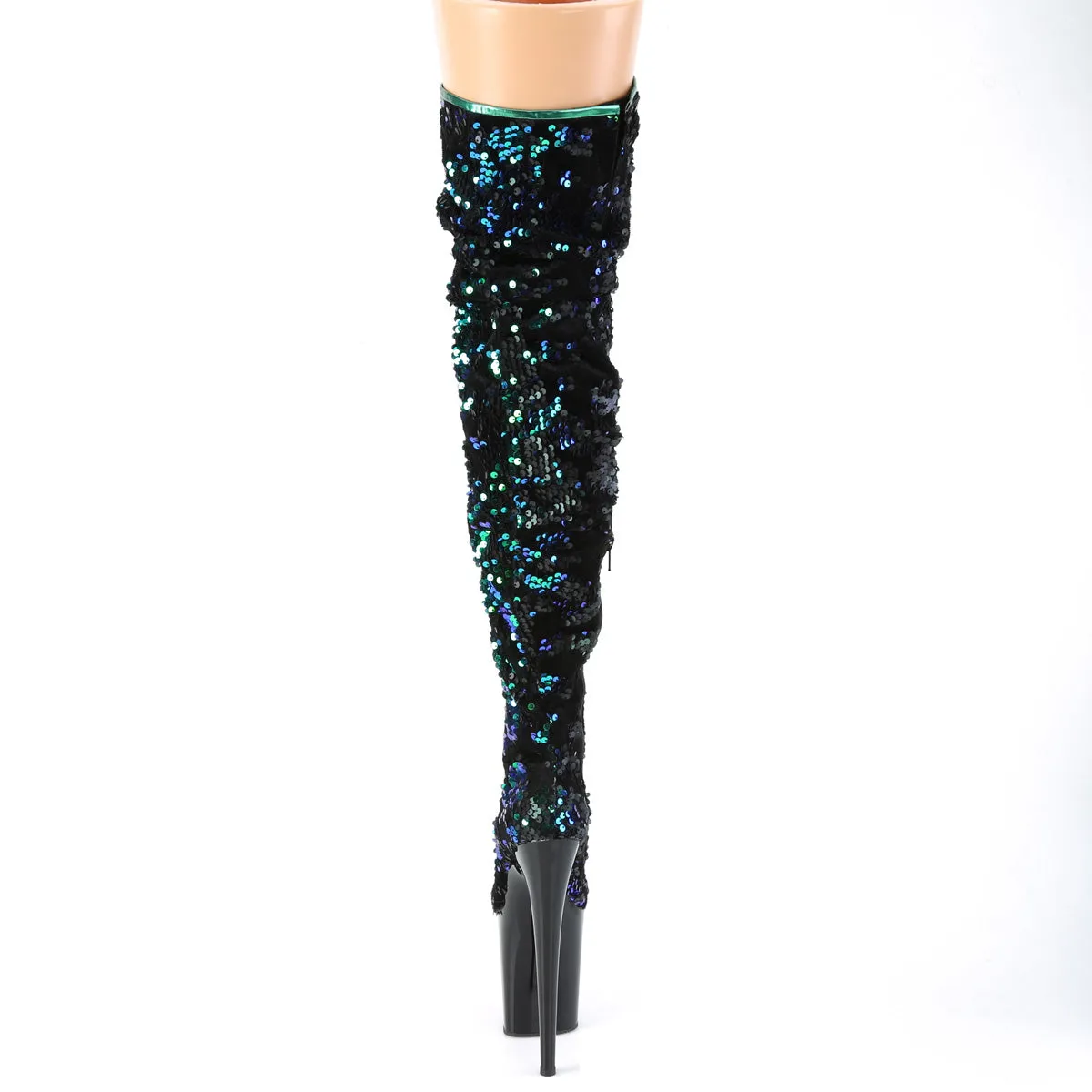 FLAMINGO-3004  Green Iridescent Sequins/Black