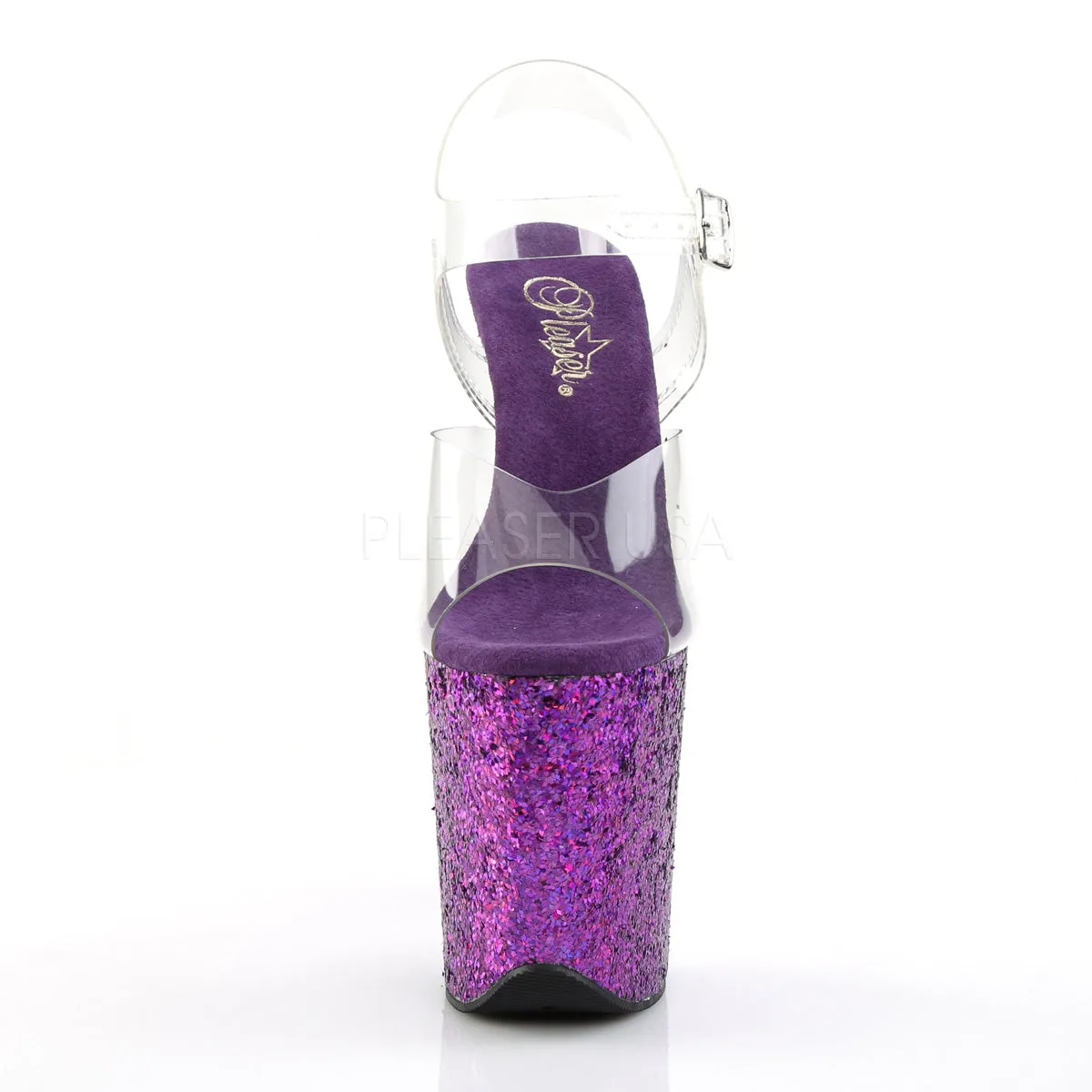 FLAMINGO-808LG  Clear/Purple Holo Glitter
