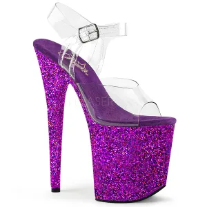 FLAMINGO-808LG  Clear/Purple Holo Glitter