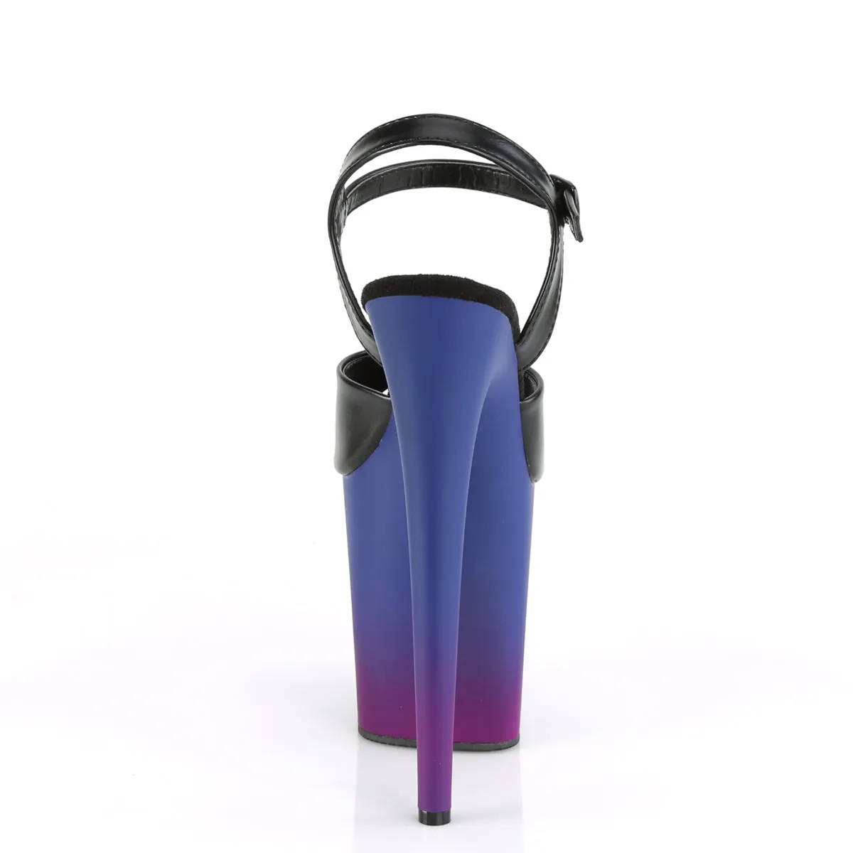FLAMINGO-809BP  Black Faux Leather/Blue-Purple Ombre