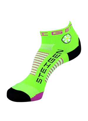 Fluro Green Running Socks ¼ Length