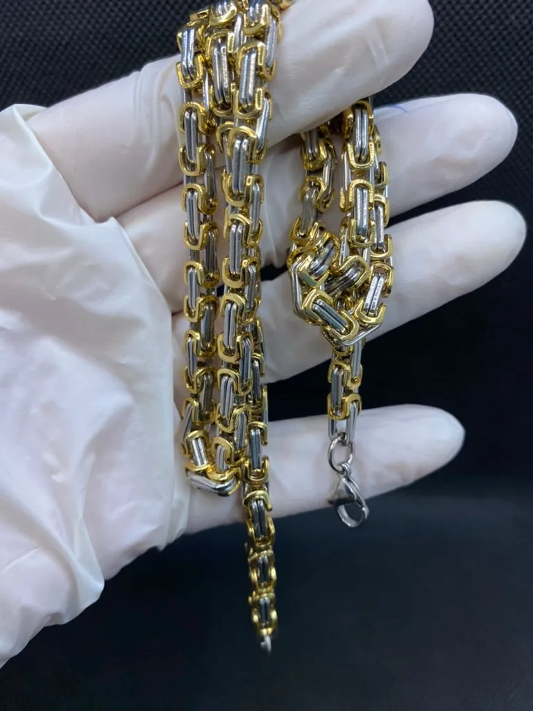 Gold & Silver Cross Pendant Necklace For Men