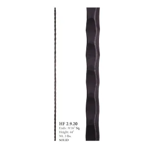 HF 2.9.20 Plain Square Hammered Iron Baluster