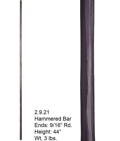 HF 2.9.21 Plain Round Hammered Iron Baluster