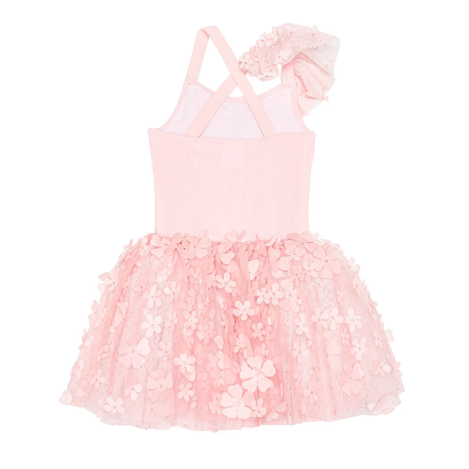 Ida: One Shoulder Flutter Sleeve Tutu Dress