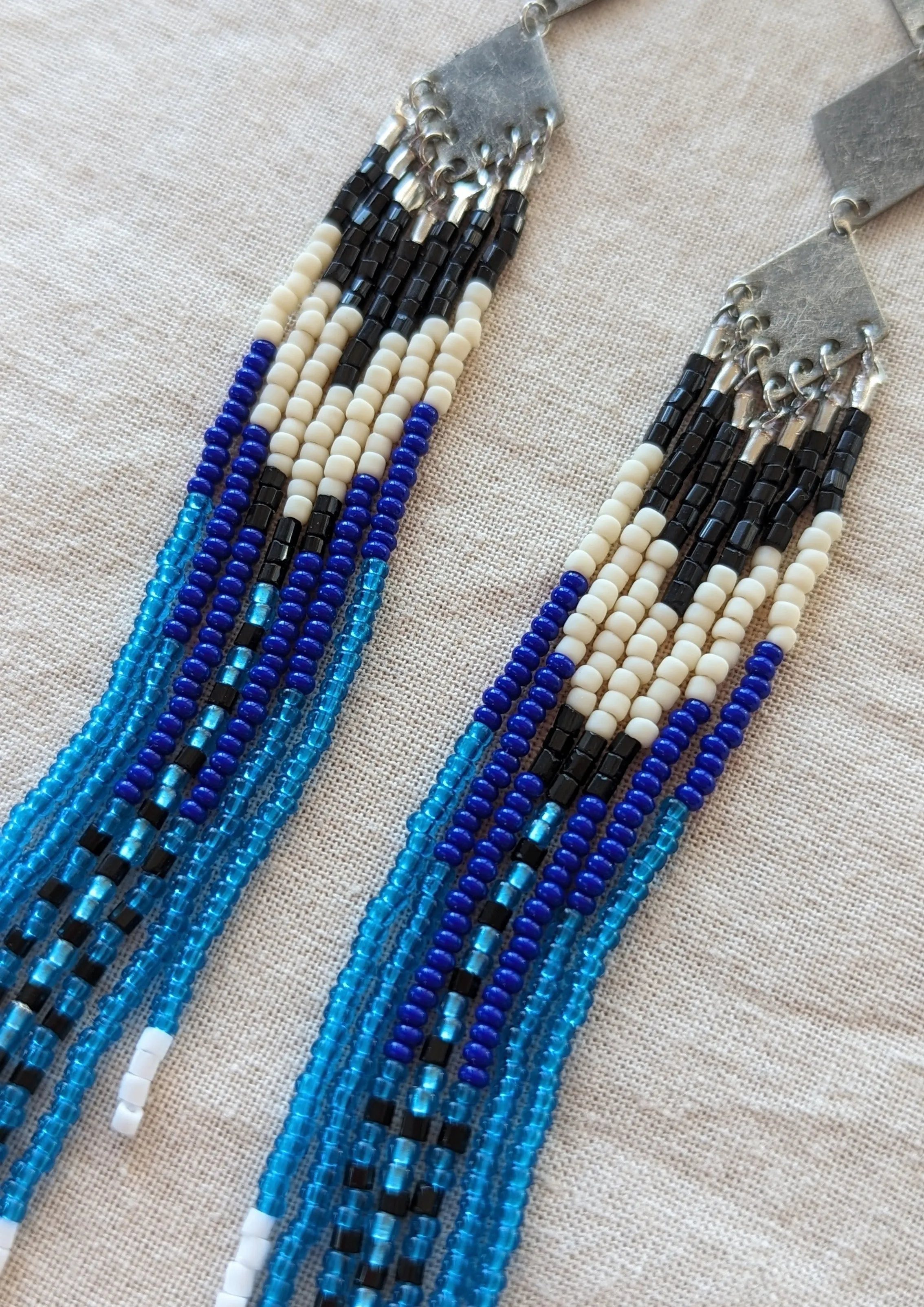 Judi Robin Blue Beaded Earrings