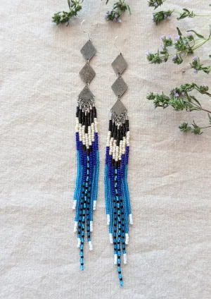 Judi Robin Blue Beaded Earrings