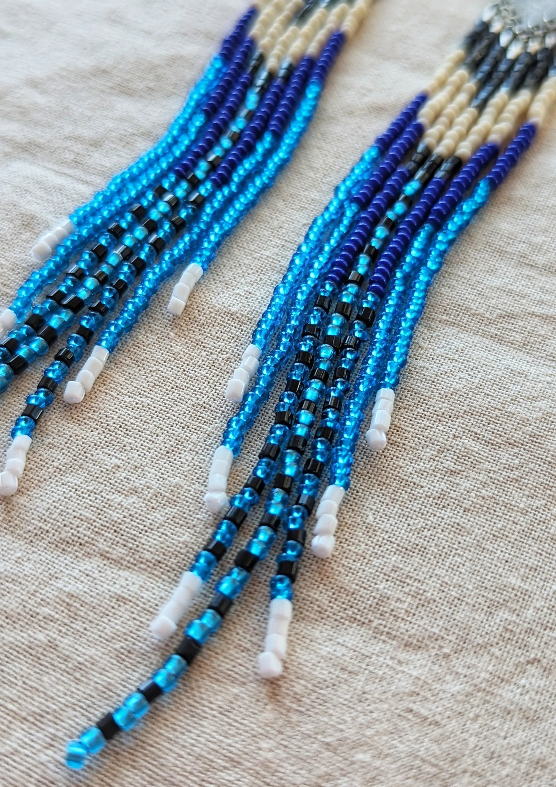 Judi Robin Blue Beaded Earrings