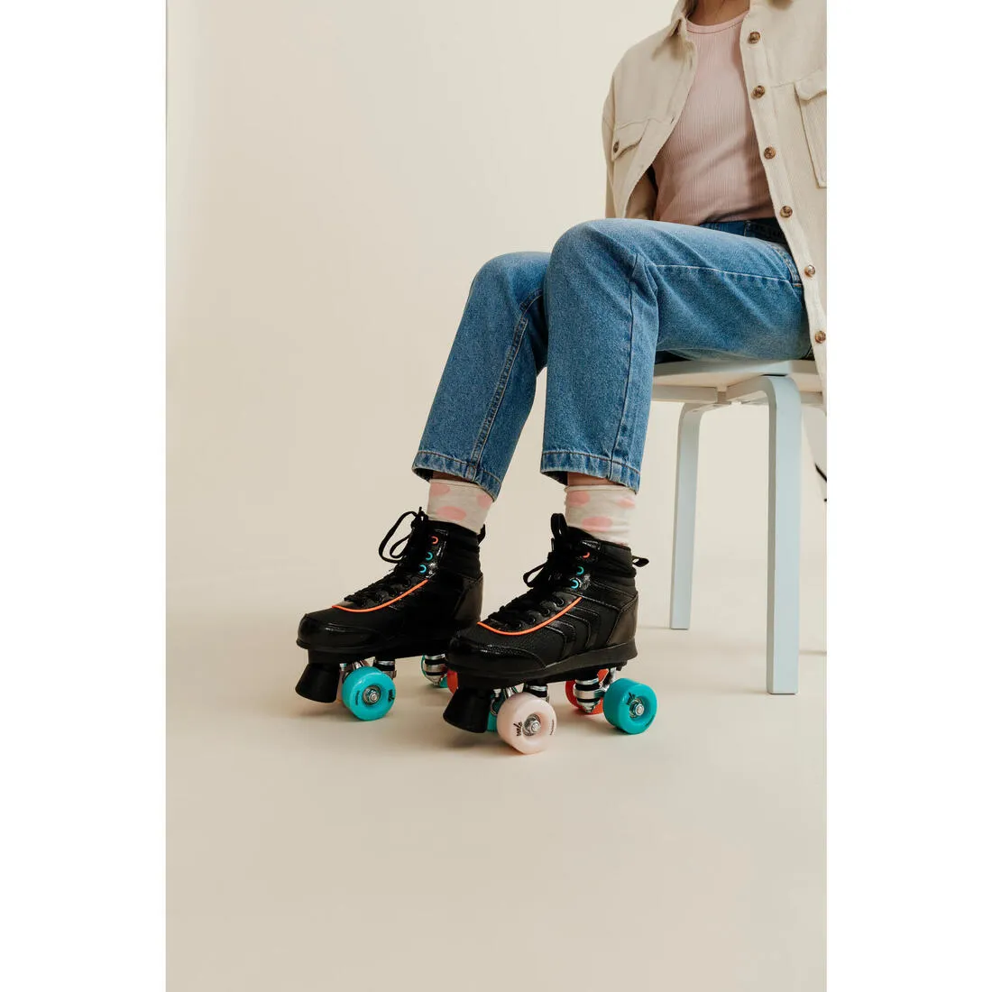 Kids' Roller Skates Quad 100 - Holographic