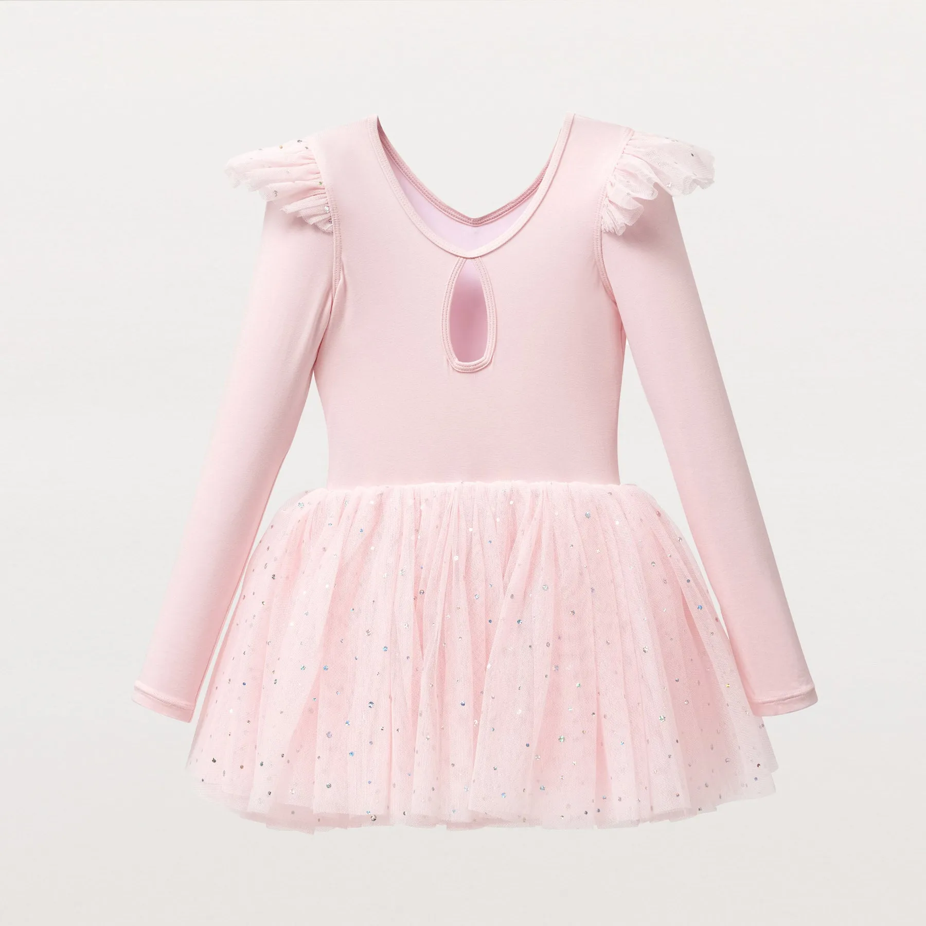 Lisbet: Long Sleeve Tutu Dress with Frill Sleeve and Keyhole Detail