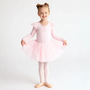 Lisbet: Long Sleeve Tutu Dress with Frill Sleeve and Keyhole Detail