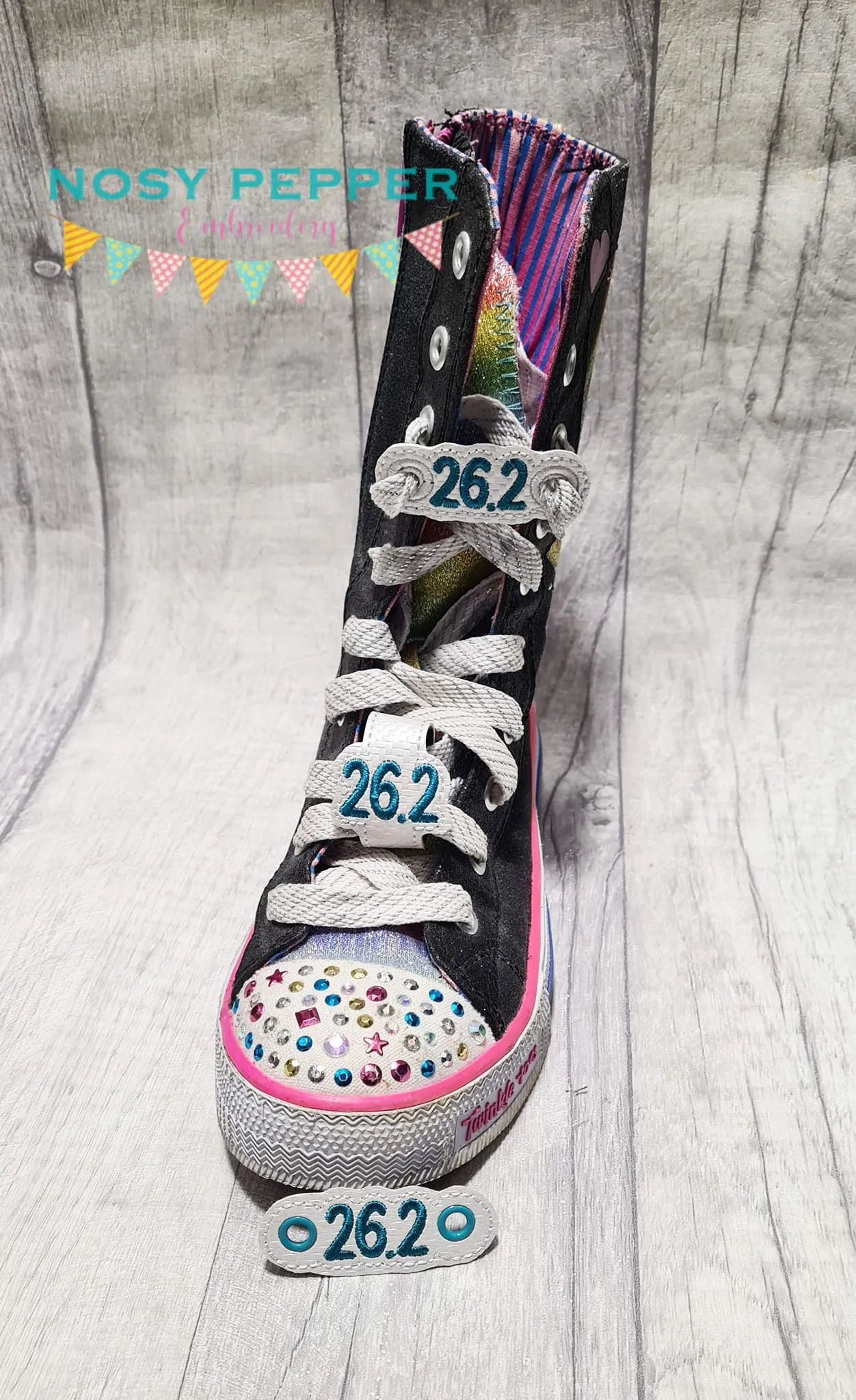 Marathon Shoe Charm machine embroidery design (3 versions included) DIGITAL DOWNLOAD