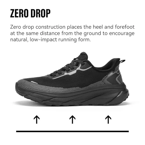 Men's Wide Toe Box Running Shoes | Zero Drop Shoes for Cross Trainer Trail Running