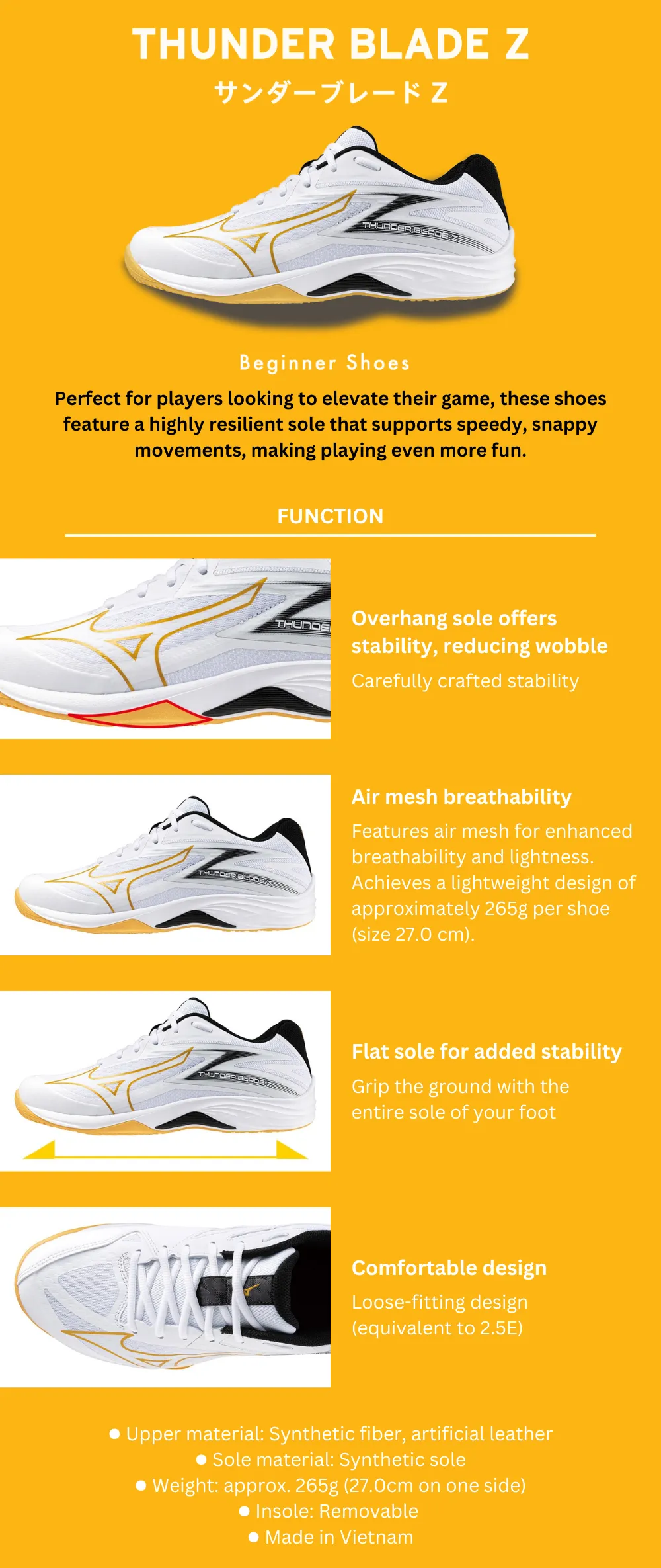 Mizuno Thunder Blade Z 2025 Unisex Volleyball Shoes (White/Bellwether Blue/Bel Air Blue)