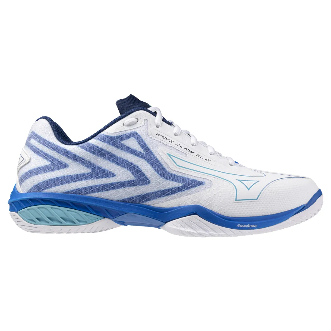 Mizuno Wave Claw EL 2 2024 Unisex Badminton Shoes (White/Mugen Blue/Estate Blue)