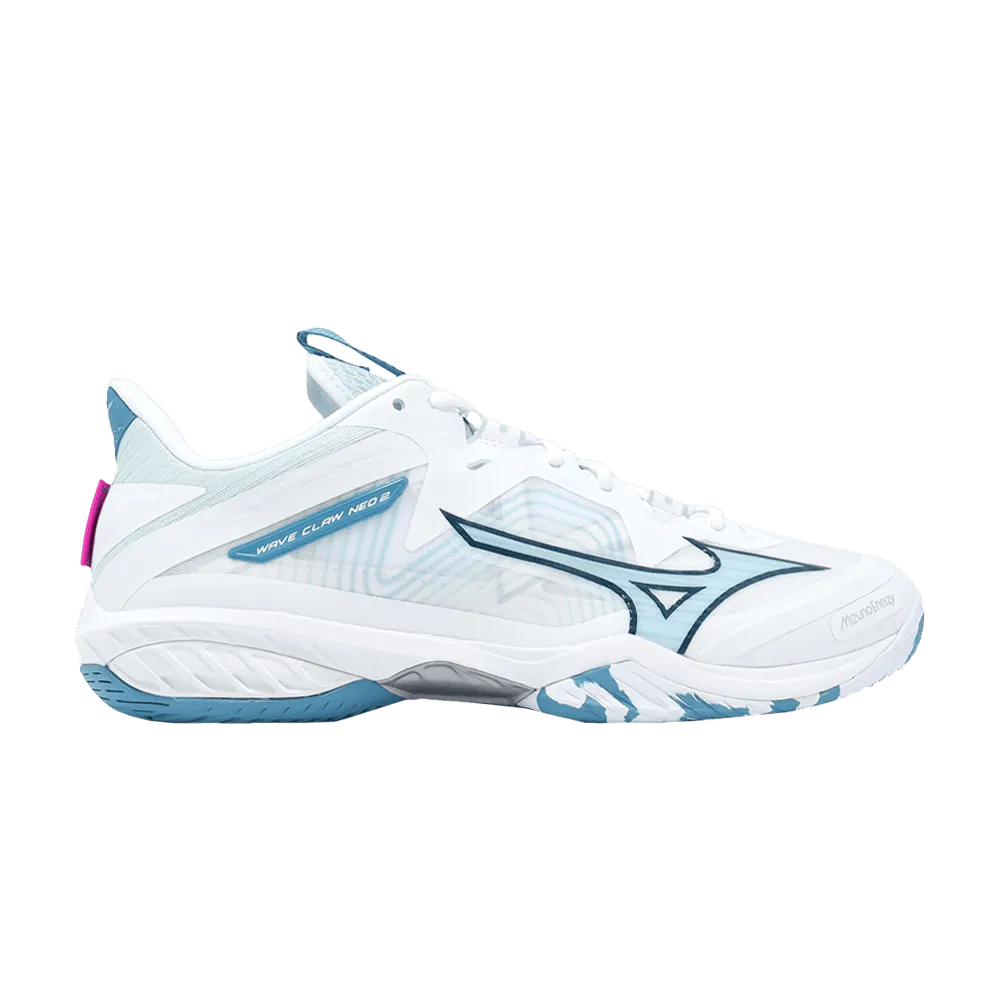 Mizuno Wave Claw Neo 2 2024 Unisex Badminton Shoes (White/Sailor Blue/Blue Jay)