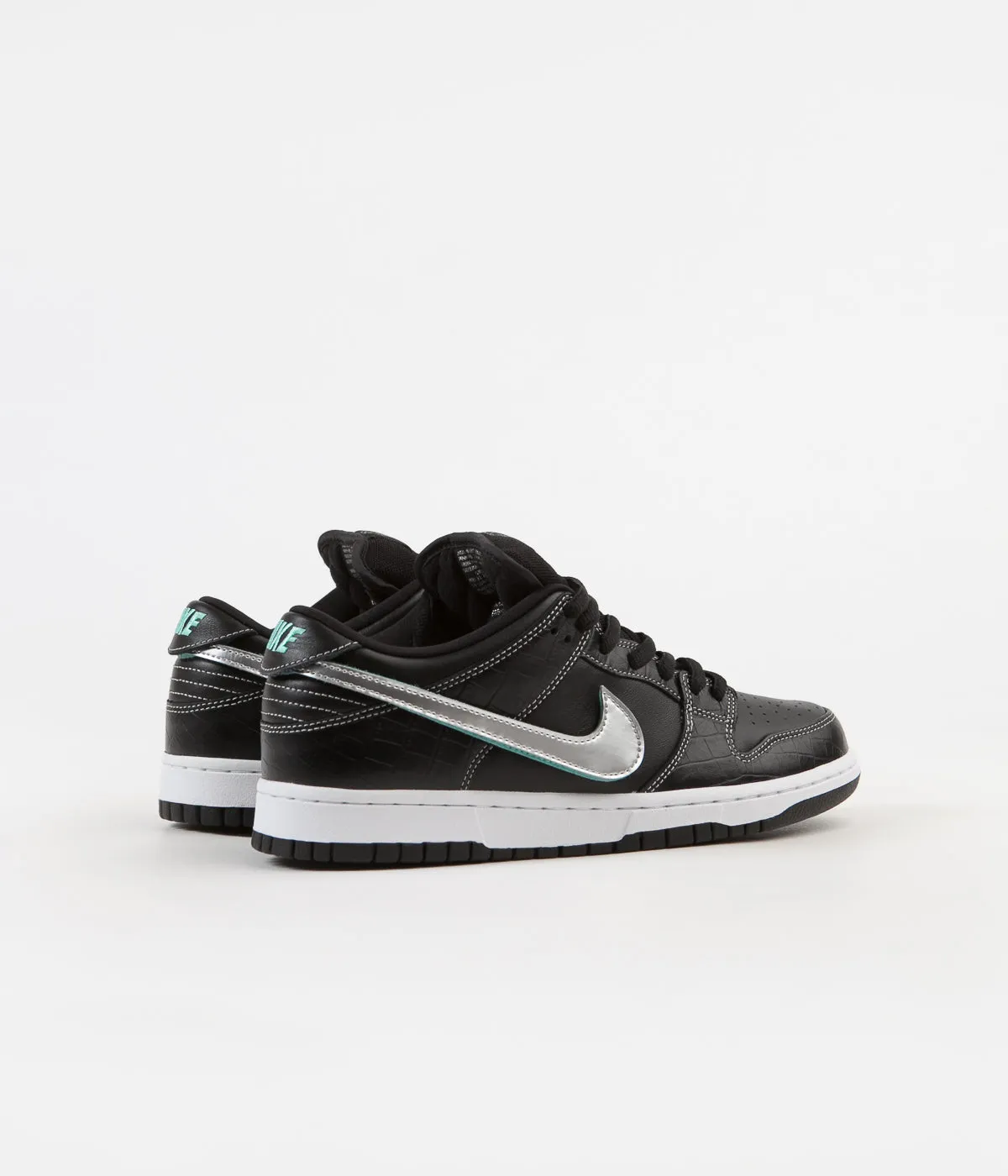 Nike SB x Diamond Dunk Low Pro OG Shoes - Black / Chrome - Black - Tropical Twist