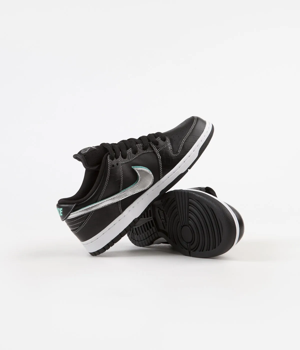 Nike SB x Diamond Dunk Low Pro OG Shoes - Black / Chrome - Black - Tropical Twist