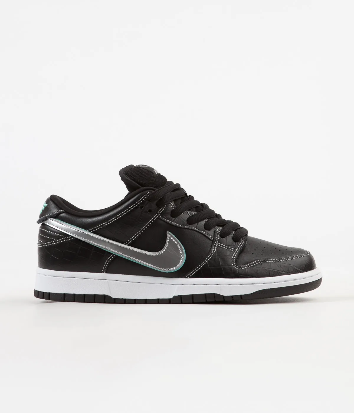 Nike SB x Diamond Dunk Low Pro OG Shoes - Black / Chrome - Black - Tropical Twist