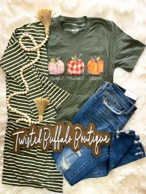 {OLIVE} Olive   White Striped Solid Pocket Cardigan