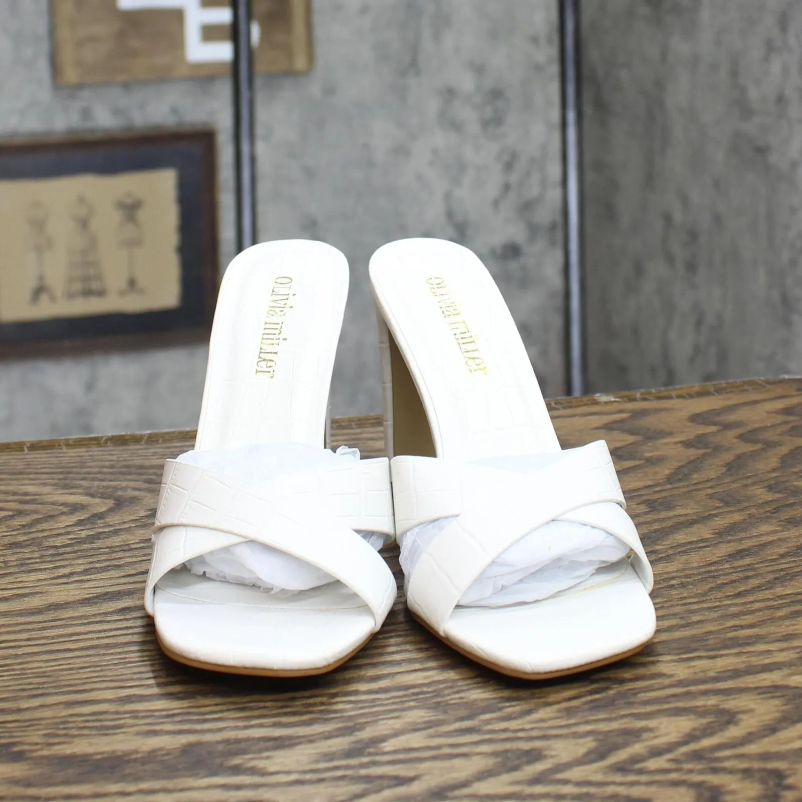 Olivia Miller Women's Sofia Heel Sandals Heels Shoes OMRA-8353 White 6M