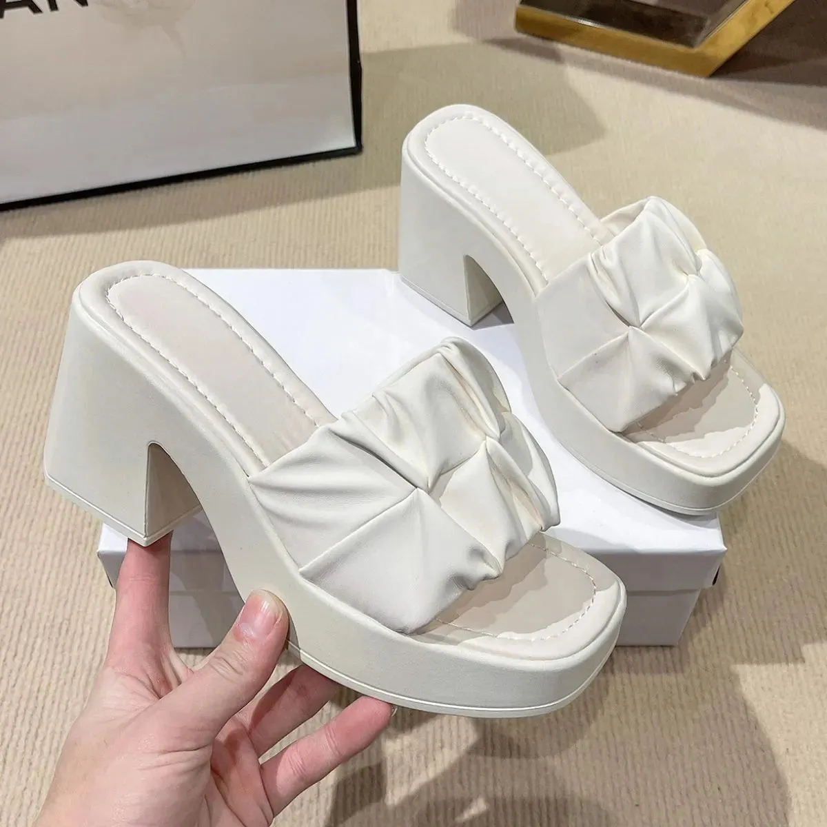 Open Toe Block Heels Sandals