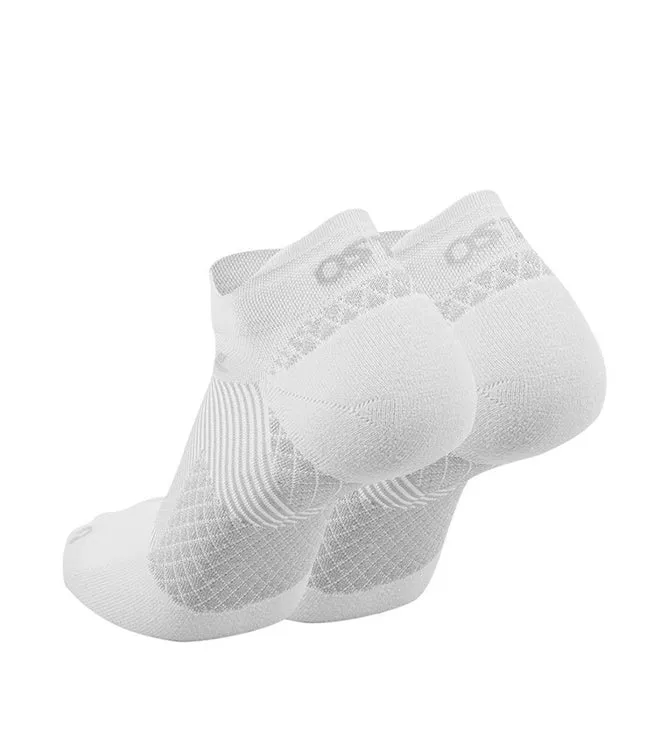 OS1st FS4 No-Show Plantar Fasciitis White Compression Socks (Pair)