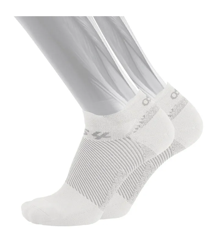 OS1st FS4 No-Show Plantar Fasciitis White Compression Socks (Pair)