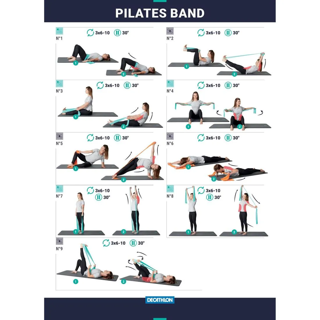 Pilates Elastic Resistance Band 2 kg - Blue