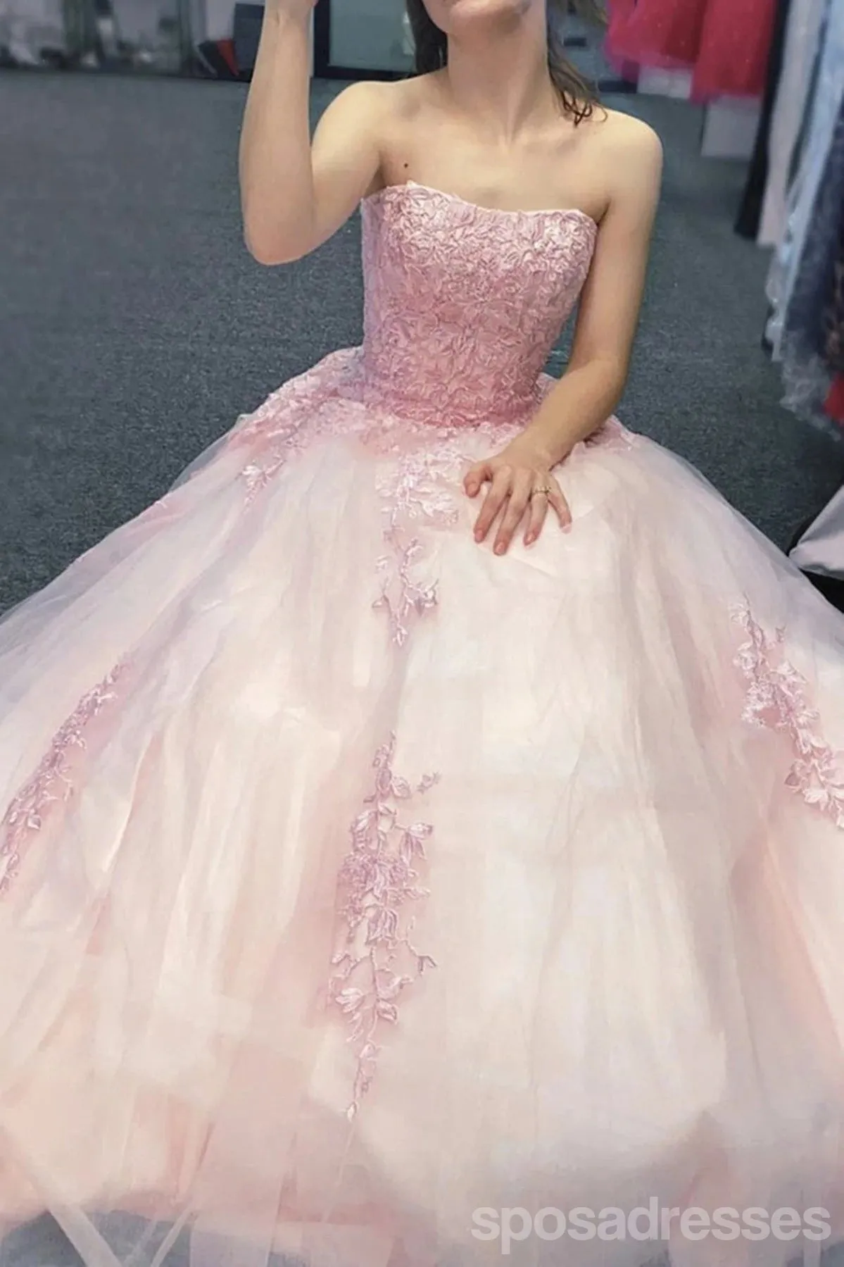 Pink A-line Sweetheart Cheap Long Prom Dresses,Dance Dresses,12904