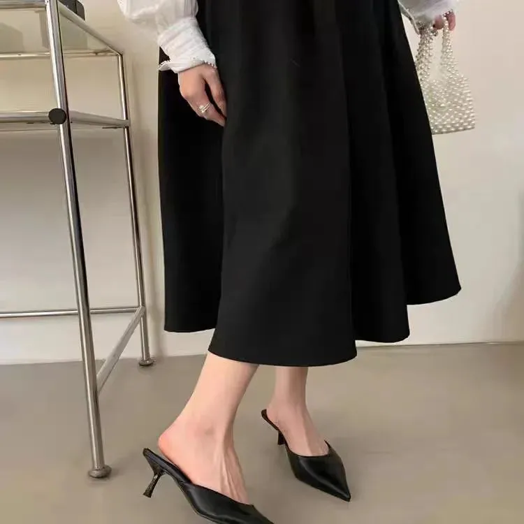 Point Toe Flare Heels Sandals